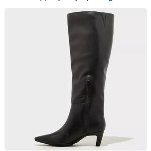 Black Knee-High Women's Boots Universal Thread Kitten Heel